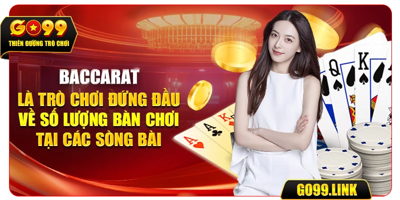 Baccarat là trò chơi đứng đầu về số lượng bàn chơi tại các sòng bài